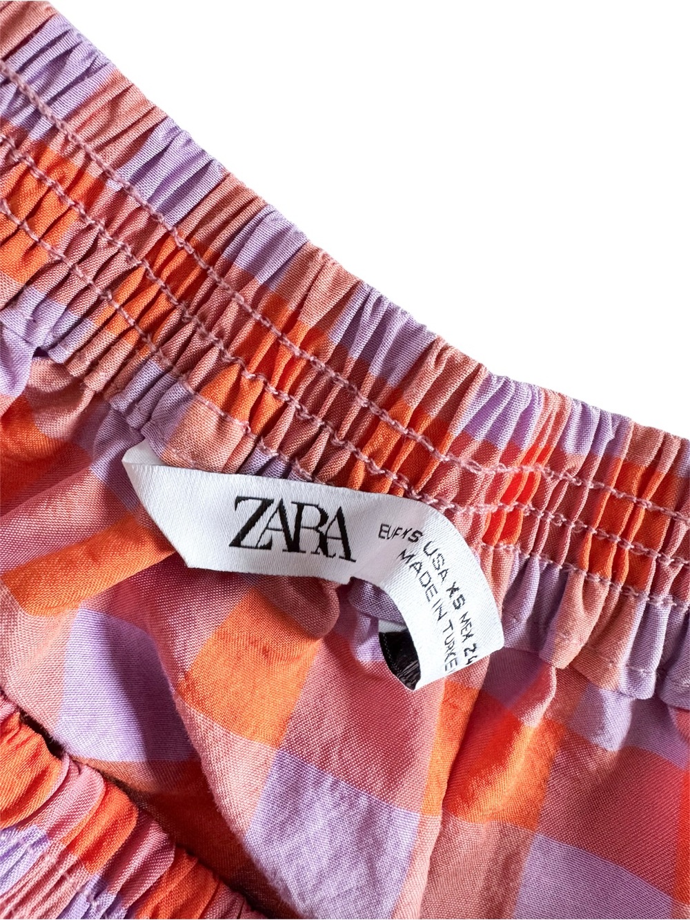 Zara Pink and Orange Gingham Maxi Skirt - Picture 3 of 4